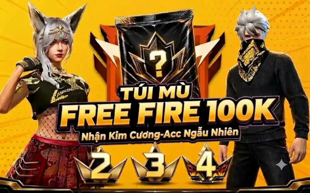 TÚI MÙ KIM CƯƠNG FREE FIRE 100K